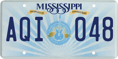MS license plate AQI048