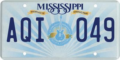 MS license plate AQI049