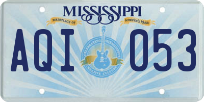 MS license plate AQI053