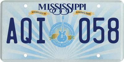 MS license plate AQI058