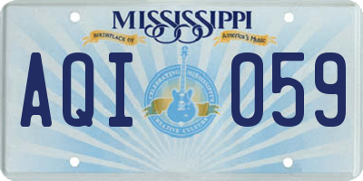MS license plate AQI059