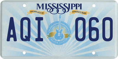 MS license plate AQI060
