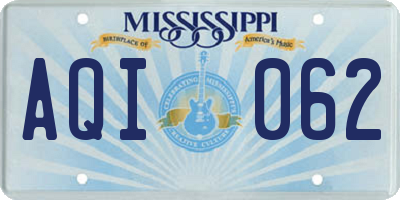MS license plate AQI062