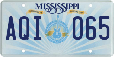 MS license plate AQI065