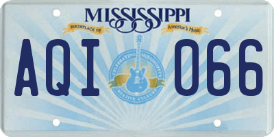 MS license plate AQI066