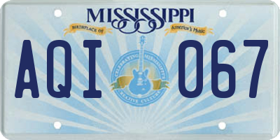 MS license plate AQI067