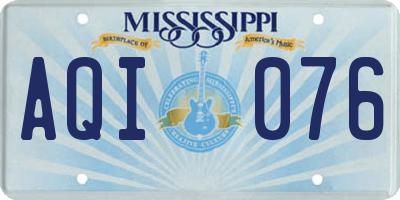 MS license plate AQI076