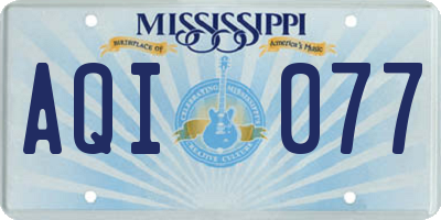 MS license plate AQI077