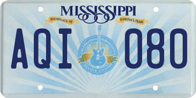 MS license plate AQI080