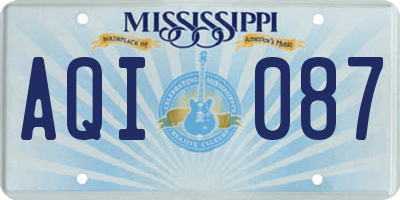 MS license plate AQI087