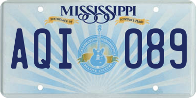 MS license plate AQI089