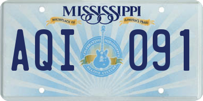 MS license plate AQI091