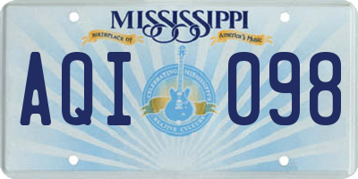 MS license plate AQI098