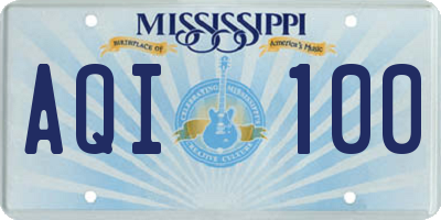 MS license plate AQI100