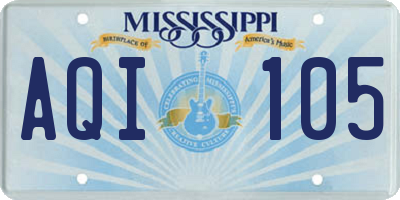 MS license plate AQI105