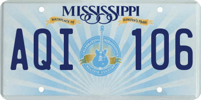MS license plate AQI106