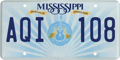 MS license plate AQI108
