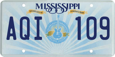 MS license plate AQI109