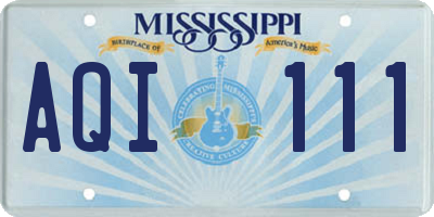 MS license plate AQI111