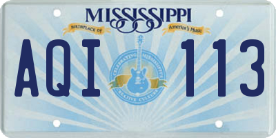 MS license plate AQI113