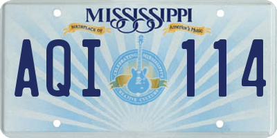 MS license plate AQI114