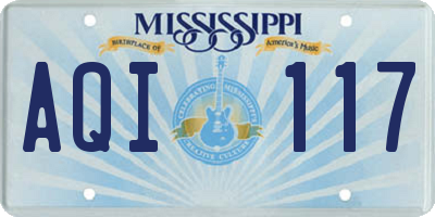 MS license plate AQI117