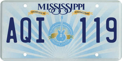 MS license plate AQI119