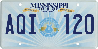 MS license plate AQI120