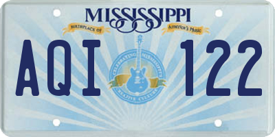 MS license plate AQI122