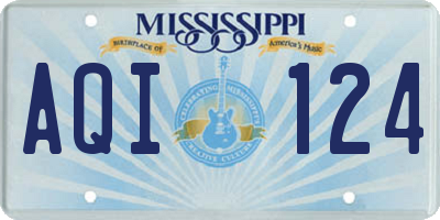 MS license plate AQI124