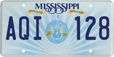 MS license plate AQI128