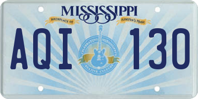 MS license plate AQI130