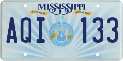 MS license plate AQI133