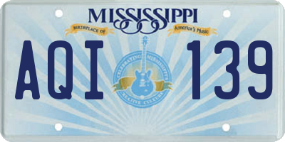 MS license plate AQI139
