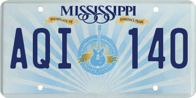 MS license plate AQI140