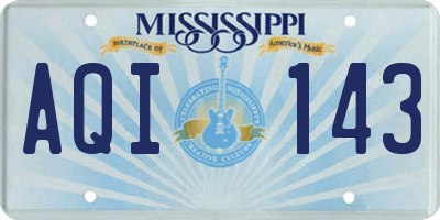 MS license plate AQI143