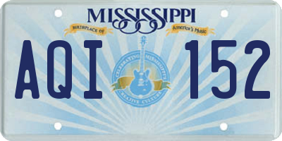 MS license plate AQI152