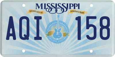 MS license plate AQI158