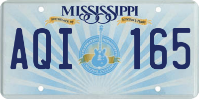 MS license plate AQI165