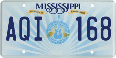 MS license plate AQI168