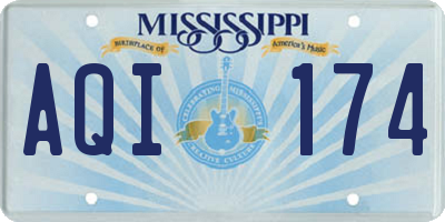 MS license plate AQI174