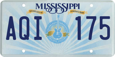 MS license plate AQI175