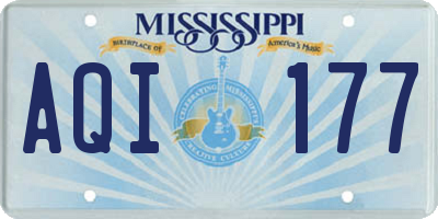 MS license plate AQI177