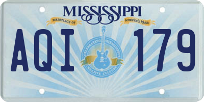 MS license plate AQI179