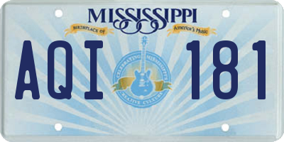 MS license plate AQI181