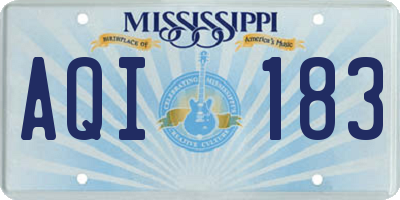MS license plate AQI183