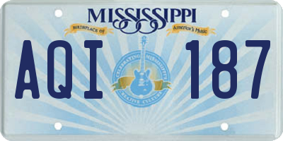 MS license plate AQI187