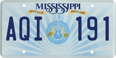 MS license plate AQI191