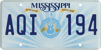 MS license plate AQI194