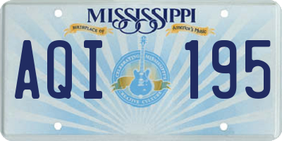 MS license plate AQI195